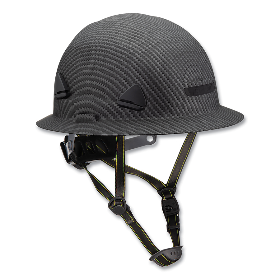 068-CSH12080 Fibre-Metal Climbing Style Full Brim Safety Helmet, Type II, Class E, Ratchet Suspension, Non-Vented, Hydrographic