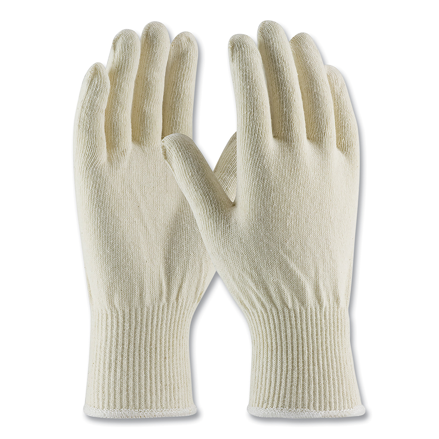 Light Weight Seamless Knit Cotton/Polyester Glove, 13 Gauge Natural, 12PK