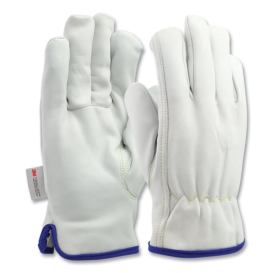 Premium Top Grain Cowhide Leather Drivers Glove with 3M Thinsulate Lining, Keystone Thumb, 12PK
