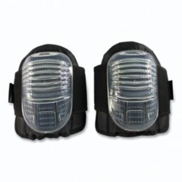 112-291-130 Flat Cap Gel Knee Pad - Hook & Loop, Black & Clear