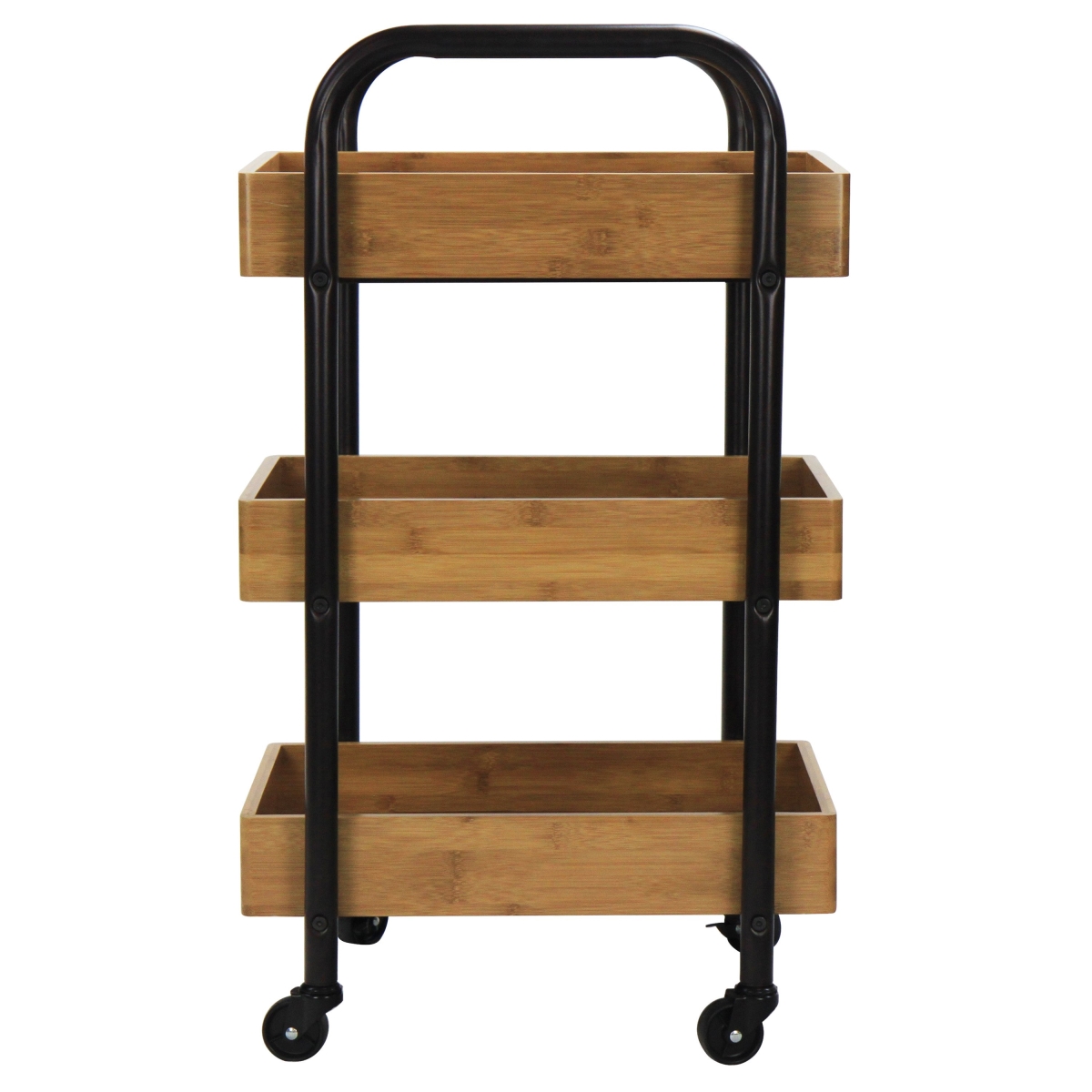 Portable Storage Cart with 3 Easy Removable Bamboo Trays