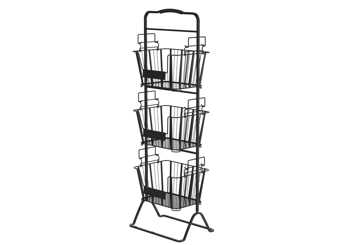 Picture of Oceanstar 3TBH1835 49.10 x 11.40 x 16.50 in. 3-Tier Metal Wire Storage Basket Stand with Removable Baskets&#44; Black