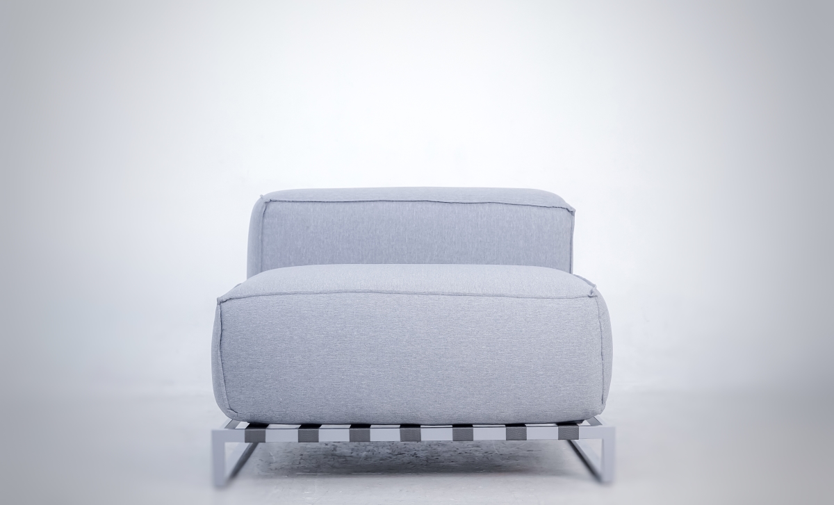 0ASU-SSMS-GR-ED Extra Deep Seating Middle Sofa, Gray