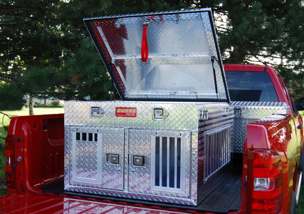 Picture of Owens Products 55011 26 x 38 x 45 in. Hunter Series Double Compartment Dog Box with Top Storage & All Seasons Vents