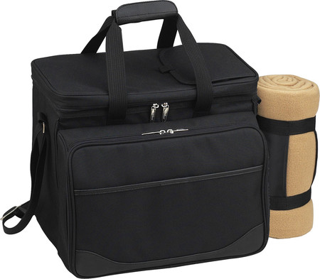Picture of Picnic at Ascot 230X-P Deluxe Picnic Cooler With Blanket Equipped For 4 - Black and Paris