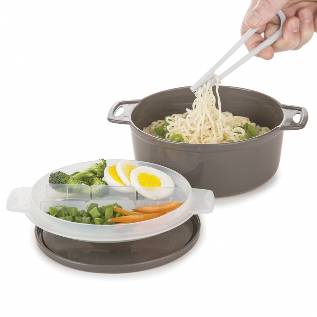 Picture of Progressive PS-94GY Microwave Ramen Bowl To Go - 4 Piece