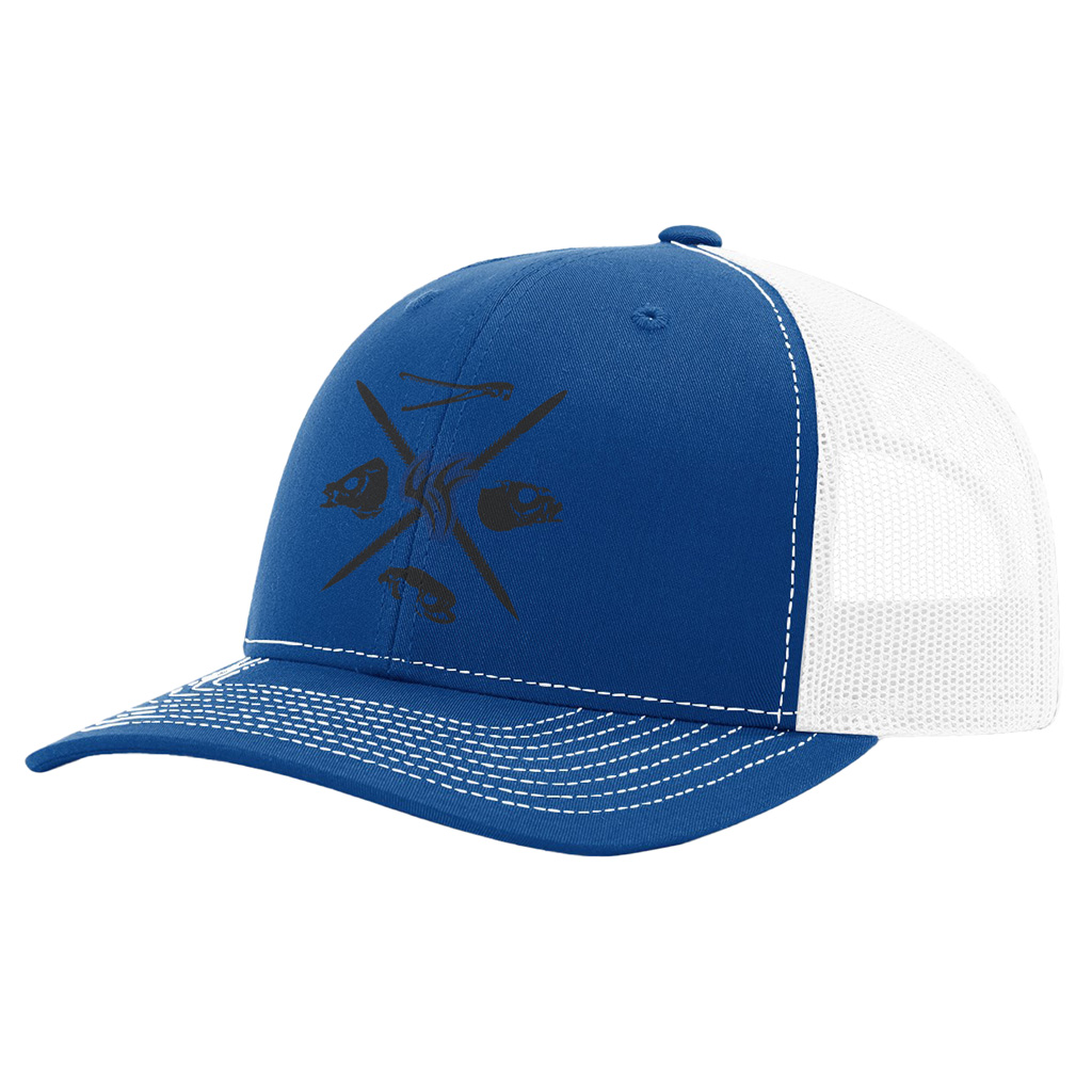 1601427 Skulls Mesh Hat, Blue & White