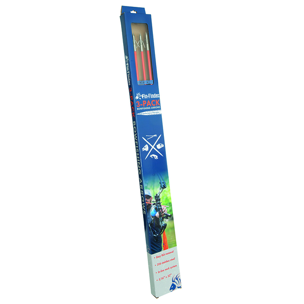 1601377 0.31 x 32 in. Raider Pro Bowfishing Arrow with Orange Slide & Riptide Point, Pack of 3
