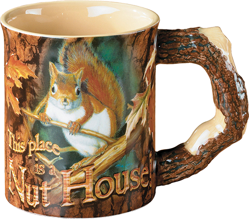 1001486 Multi Color Sculpted Mug, Nut House Swuirrel