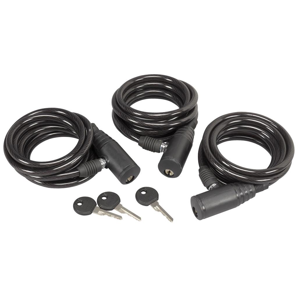 33865 Cable Lock, Black - Pack of 3