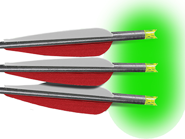 74393 20 in. Lumenok Crossbow Bolt Barnett Moon Nock, Green - Pack of 3