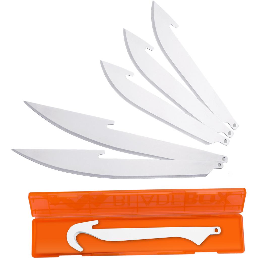 RAZOR-SAFE COMBO BLADE SET, Tumbled, 3 Drop-Pt/2 Bone/1 Gut, 6PK