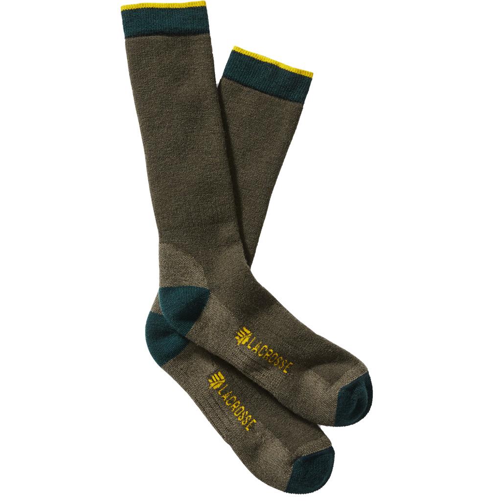 Mens Merino Midweight Socks for Crew OD, Green - Large