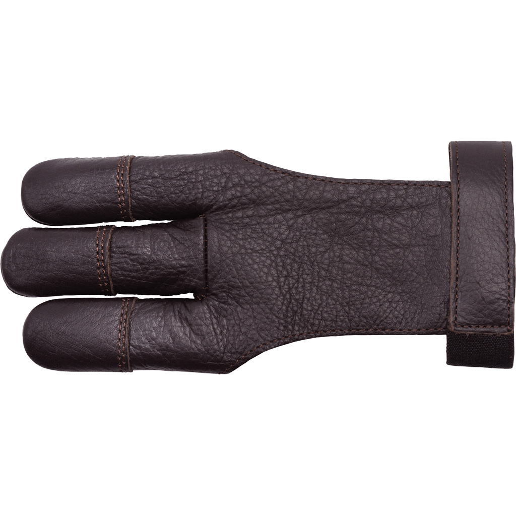 CowHide Shooting 3 Finger Glove, Brown - Small