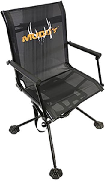 Muddy Swivel Ground Chair with Adjustable Legs, Black