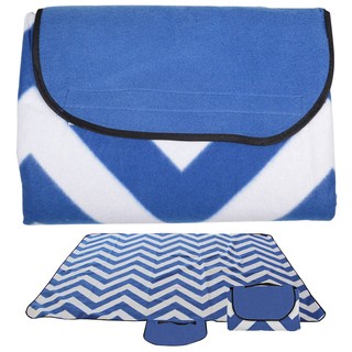 Picture of Worthy 250-PICBC Polyester Beach & Picnic Blanket, Blue & white - Case of 20