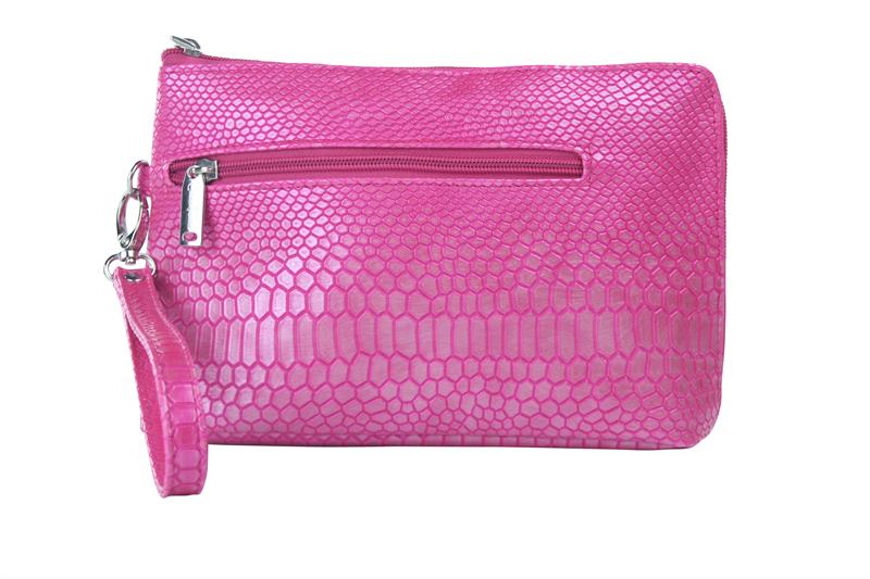 Picture of Picnic Gift 7366-PK French 75-Daily Essentials Cosmetics Bags with Removable Wristlet&#44; Pink Reptilian