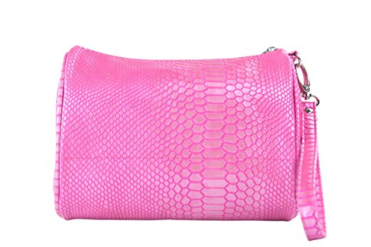 Picture of Picnic Gift 7766-PK Shirley Temple-Touch Up Insulated Cosmetics Bags with Removable Wristlet, Pink Reptilian - Large