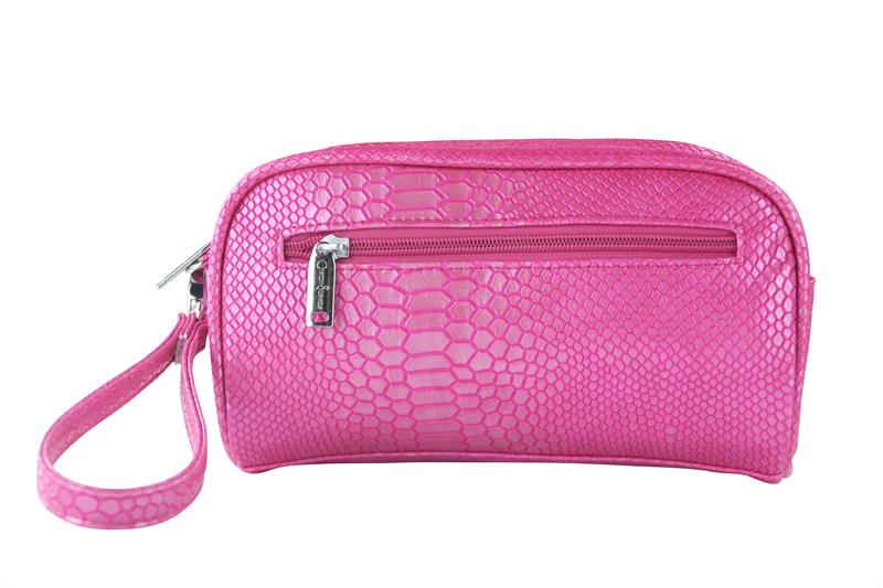 Picture of Picnic Gift 7666-PK Margarita-Insulated Cosmetics Bags with Removable Wristlet&#44; Pink Reptilian