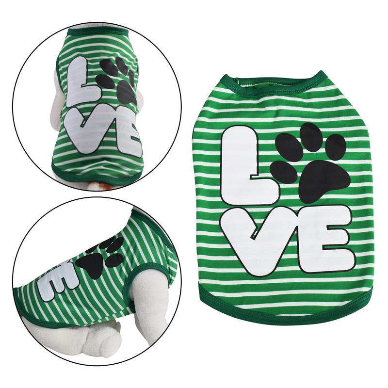 Picture of Primeware 6102-XXS Love Dog Shirt Green Stripe Large -2XS