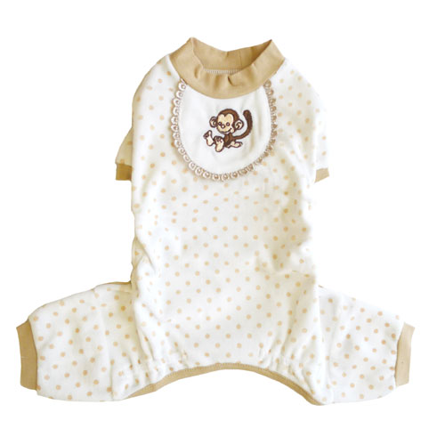 Picture of Pooch Outfitters PMPJ-XS Monkey Pajama&#44; Beige - Extra Small