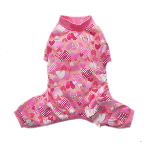 Picture of Pooch Outfitters PHPJ-XXS Heart Pajama&#44; Pink - 2XS
