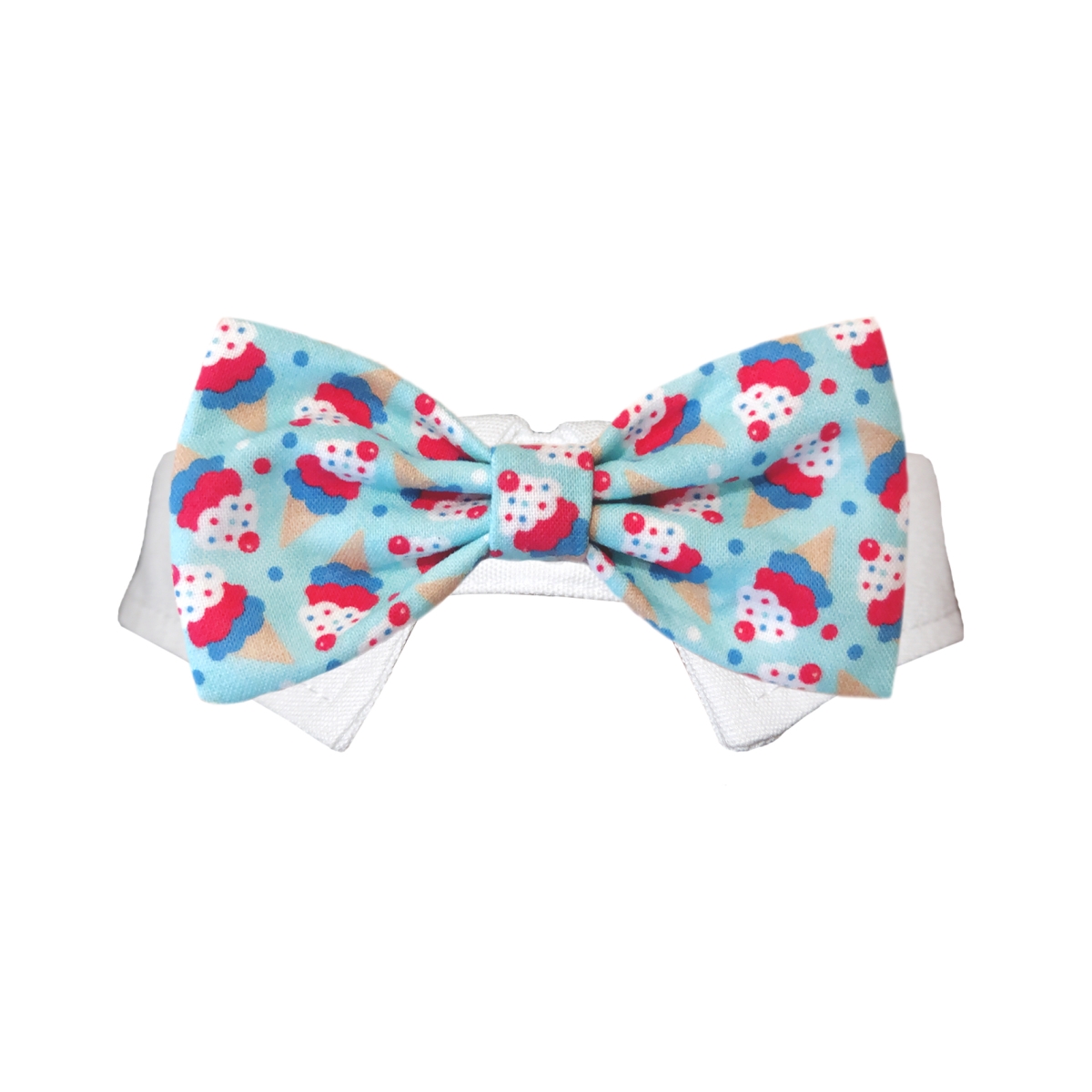 Picture of Pooch Outfitters PICB-M Ice Cream Bow Tie&#44; Blue - Medium