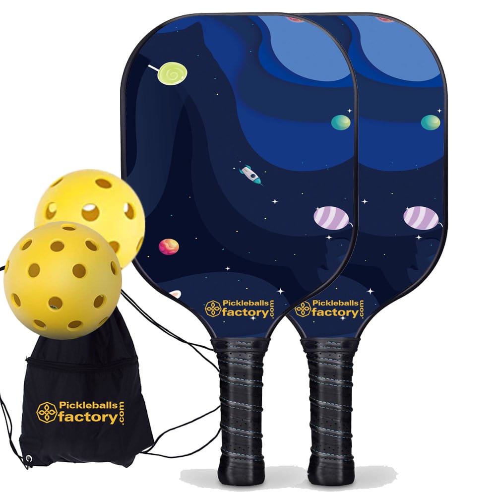 Near Me Pickleball Set - Starry Night Pro Pickleball Paddle, Best Beginner Pickleball Paddles Sets, Glassfiber Graphite