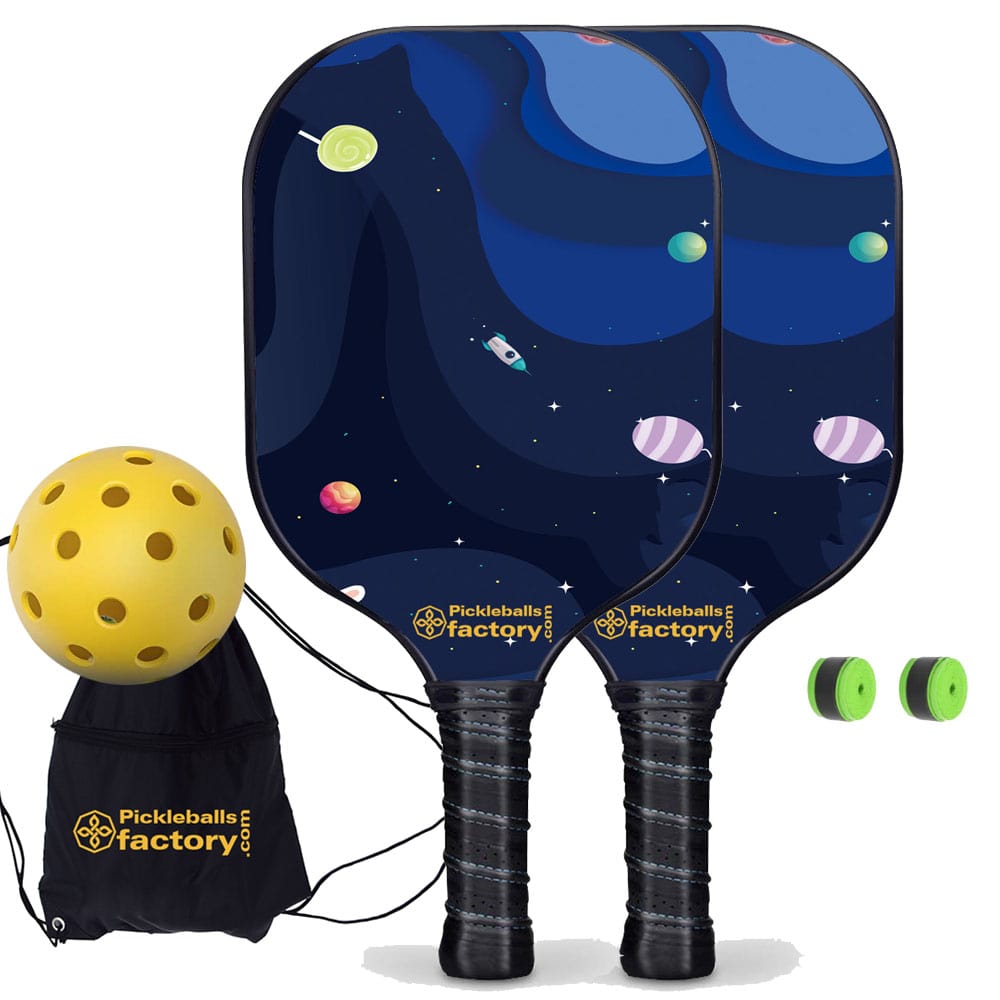 Near Me Pickleball Set - Starry Night Pro Pickleball Paddle, Best Beginner Pickleball Paddles Sets, Glassfiber Graphite