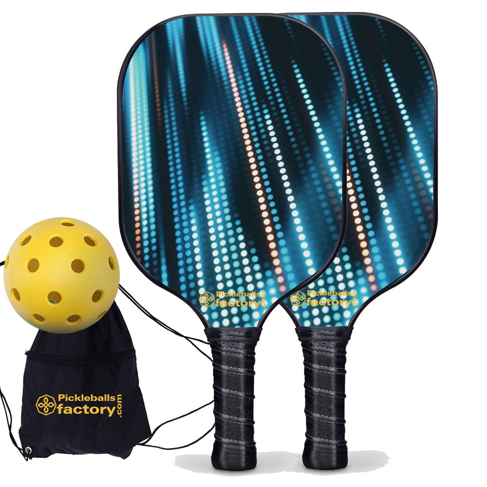 Pickleball Paddle Set - Neon Light Pro Pickleball Paddle, Pickle Ball Starter Kit, Glassfiber Graphite