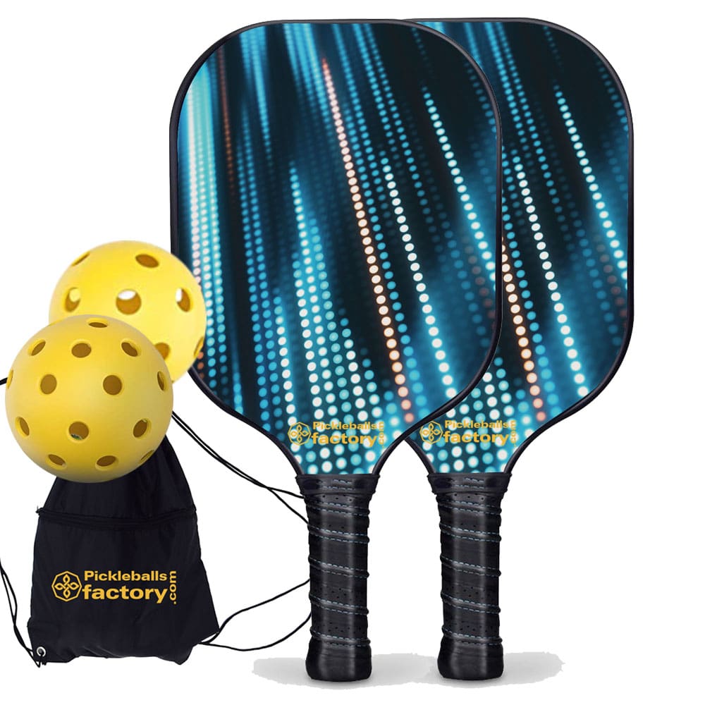 Pickleball Paddle Set - Neon Light Pro Pickleball Paddle, Pickle Ball Starter Kit, Glassfiber Graphite