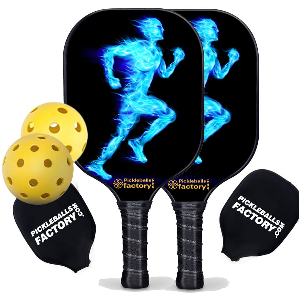Best Pickleball Set - Blue Fires Custom Pickleball Paddle, Glassfiber Graphite