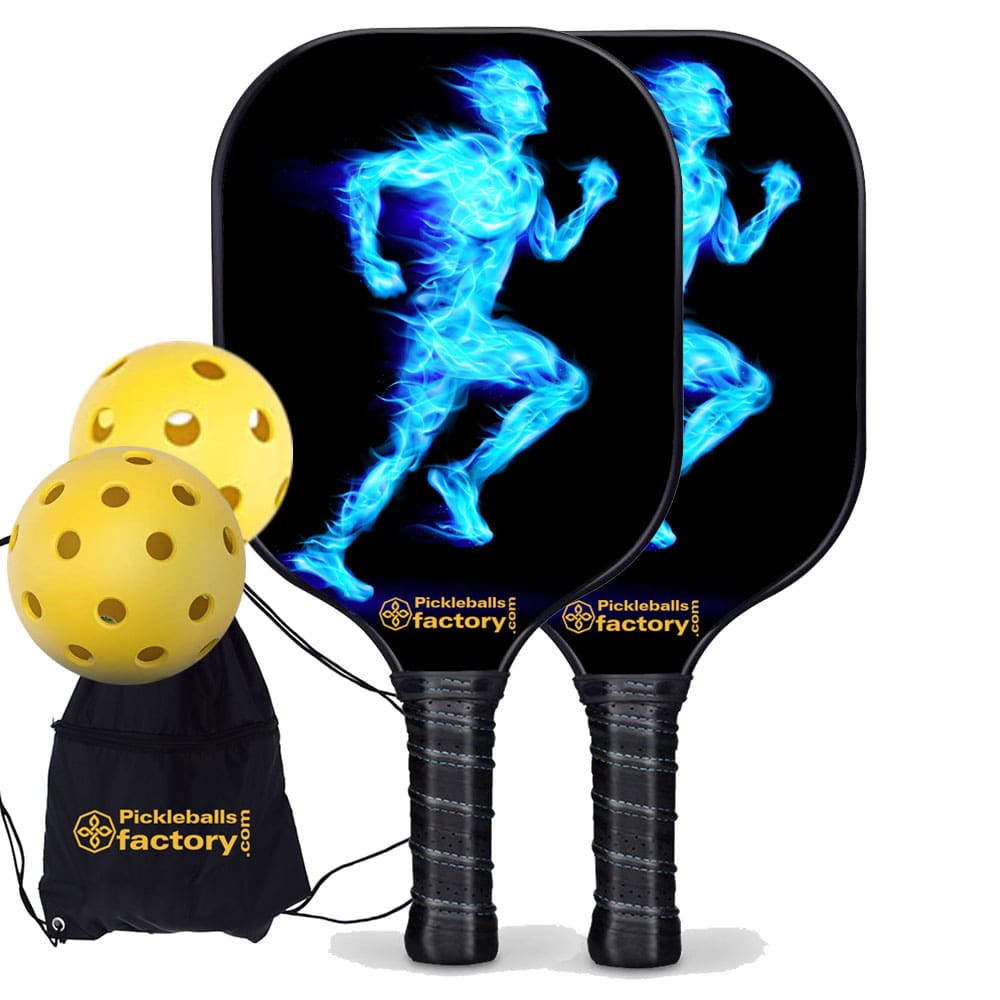 Best Pickleball Set - Blue Fires Custom Pickleball Paddle, Carbonfiber Graphite