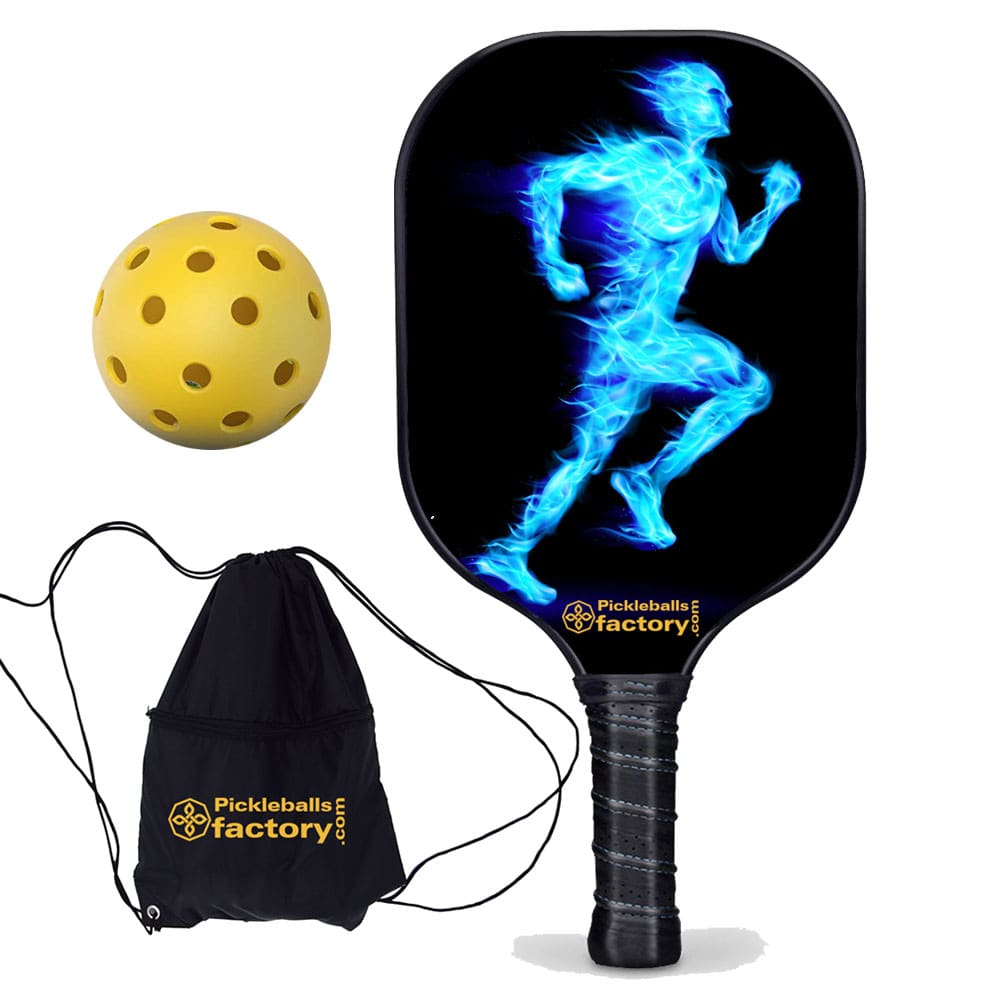 Custom Pickleball Paddle - Blue Fires Good Pickleball Paddles, Backyard Pickleball Court Cost Youth Pickleball, Carbonfiber Graphite