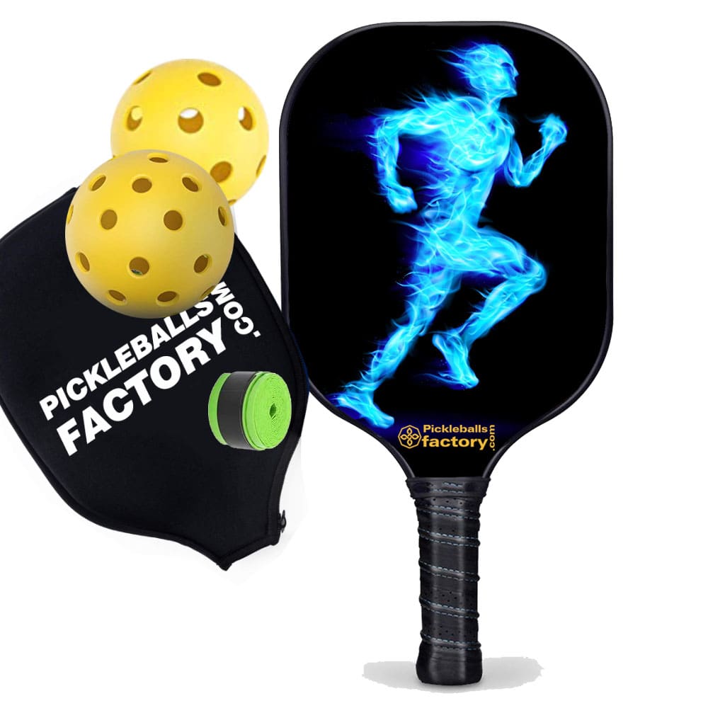 Custom Pickleball Paddle - Blue Fires Good Pickleball Paddles, Backyard Pickleball Court Cost Youth Pickleball, Carbonfiber Graphite