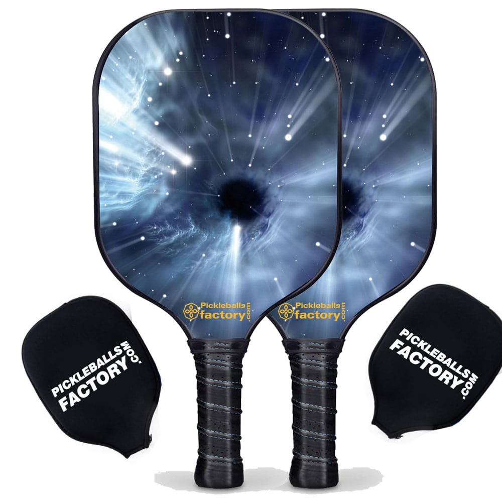 Pickleball Starter Set - Black Hole Custom Pickleball Paddle, Pickleball Net Set Up, Glassfiber Graphite