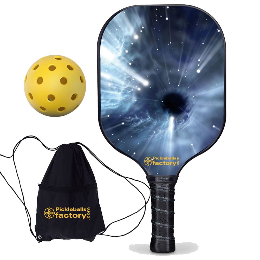 PB00027-9-C Custom Pickleball Paddle - Black Hole Pickle Paddle, Senior Pickleball Outdoor Pickleballs for Sale, Carbonfiber Graphite