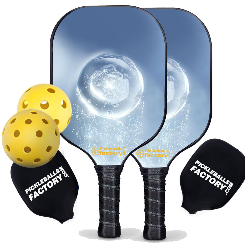 Pickleball Paddle Set - Crystal Clear Pickleball Paddles, Best Pickleball Set for Beginners, Glassfiber Graphite