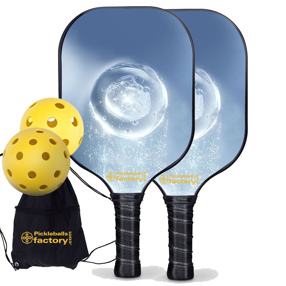 Pickleball Paddle Set - Crystal Clear Pickleball Paddles, Best Pickleball Set for Beginners, Glassfiber Graphite