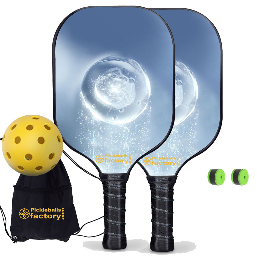 Pickleball Paddle Set - Crystal Clear Pickleball Paddles, Best Pickleball Set for Beginners, Carbonfiber Graphite