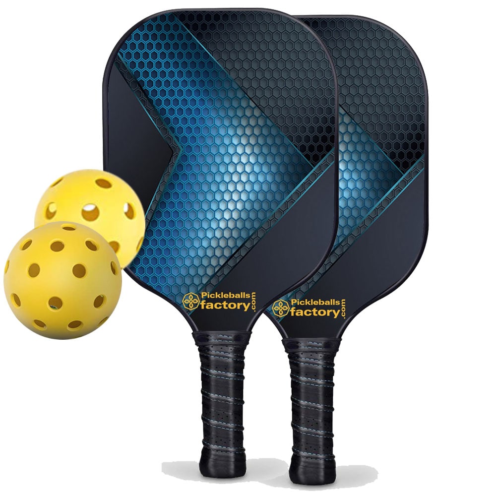 Pickleball Starter Set - Hexagon Grids Usapa Pickleball Paddles, Portable Pickleball Set, Glassfiber Graphite