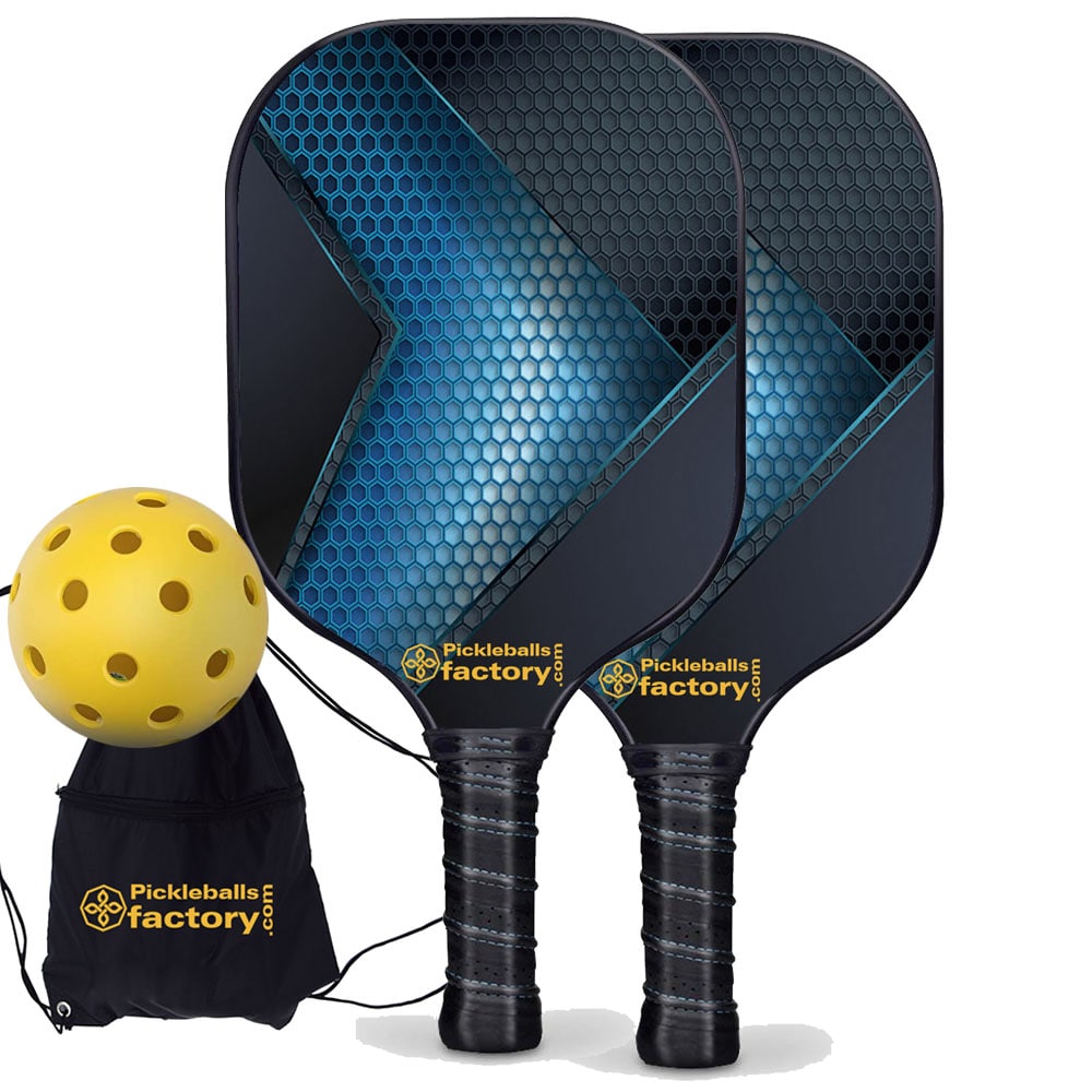 Pickleball Starter Set - Hexagon Grids Usapa Pickleball Paddles, Portable Pickleball Set, Carbonfiber Graphite