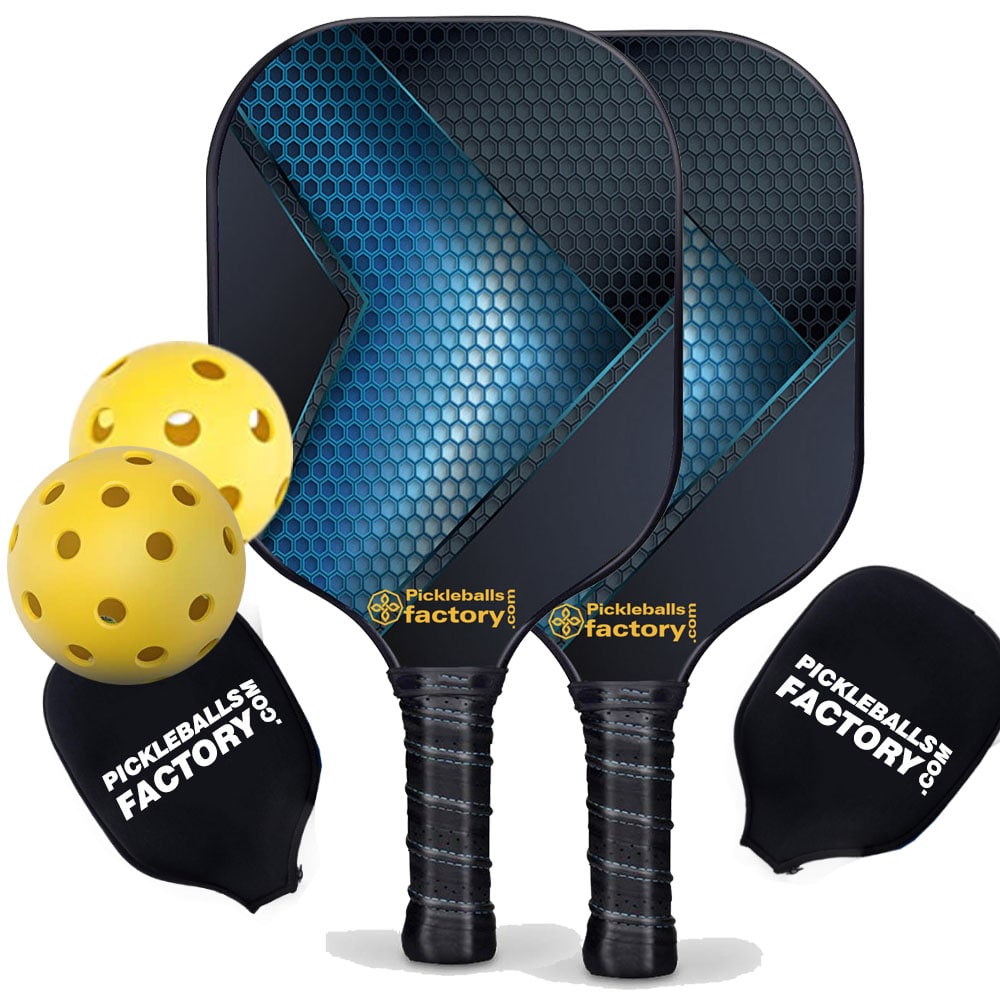 Pickleball Starter Set - Hexagon Grids Usapa Pickleball Paddles, Portable Pickleball Set, Carbonfiber Graphite