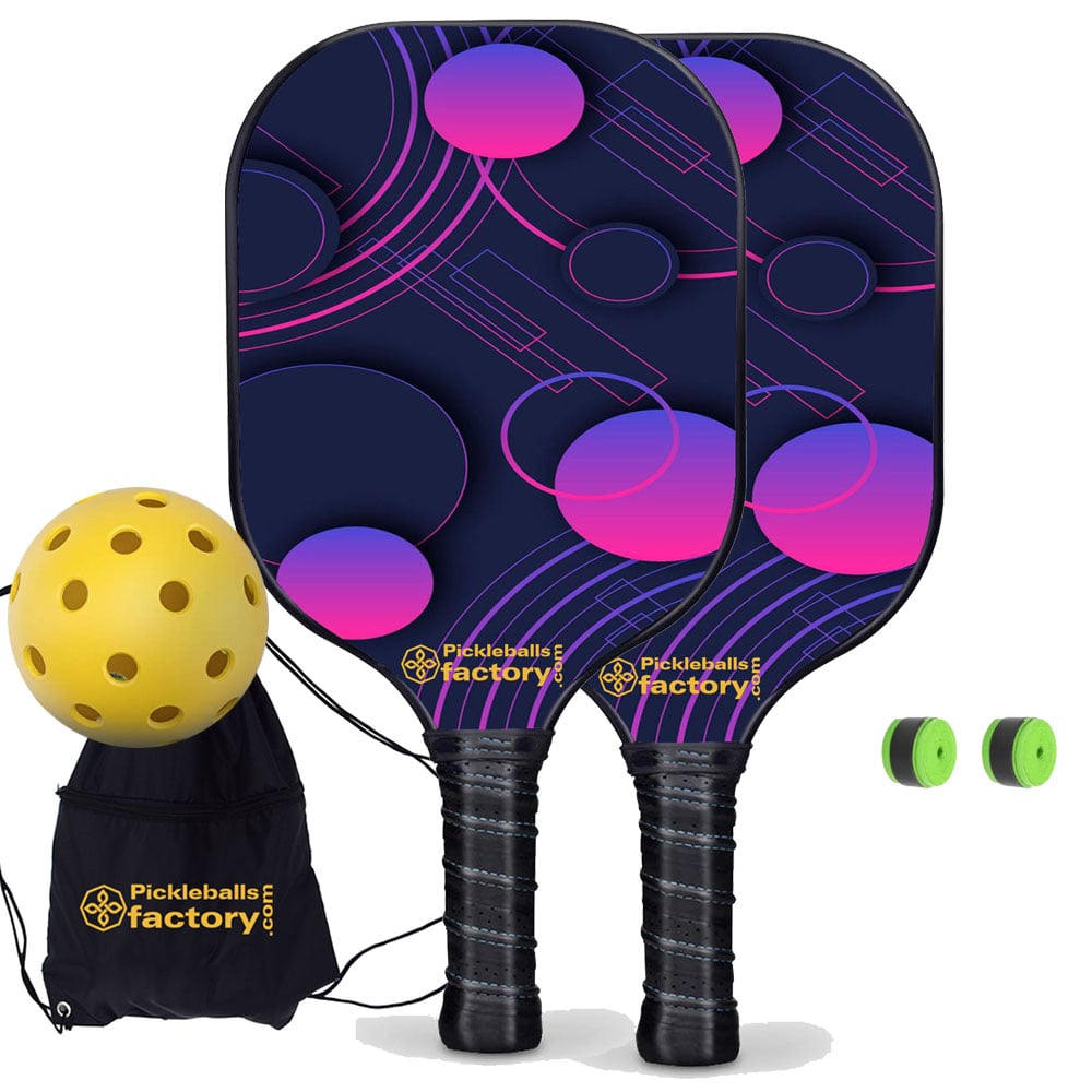 Pickleball Paddle Set - Wave Point Pickleball Equipment, Driveway Pickleball Set, Glassfiber Graphite
