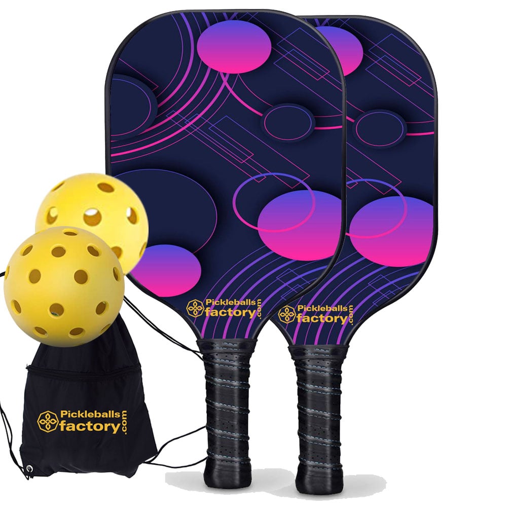 Pickleball Paddle Set - Wave Point Pickleball Equipment, Driveway Pickleball Set, Carbonfiber Graphite