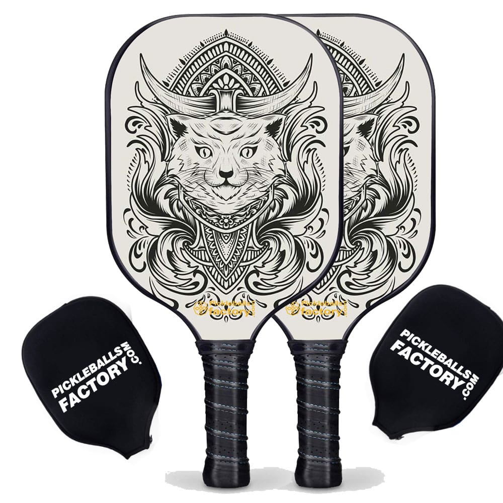 Pickleball Paddle Set - Egyptian Cat Level Up Pickleball Rackets, Pickleball Net Set, Carbonfiber Graphite