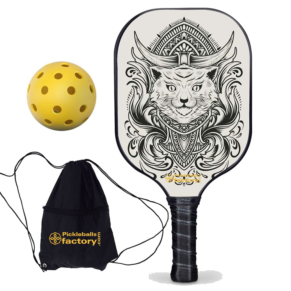 Pickleball Rackets - Egyptian Cat Level Up Pickleball, Pickleball Paddles for Intermediate Players, Glassfiber Graphite