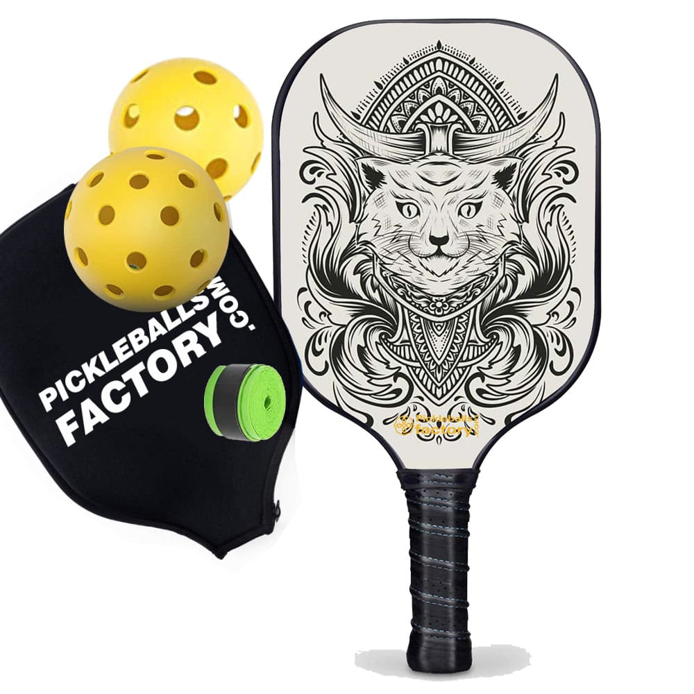Pickleball Rackets - Egyptian Cat Level Up Pickleball, Pickleball Paddles for Intermediate Players, Glassfiber Graphite