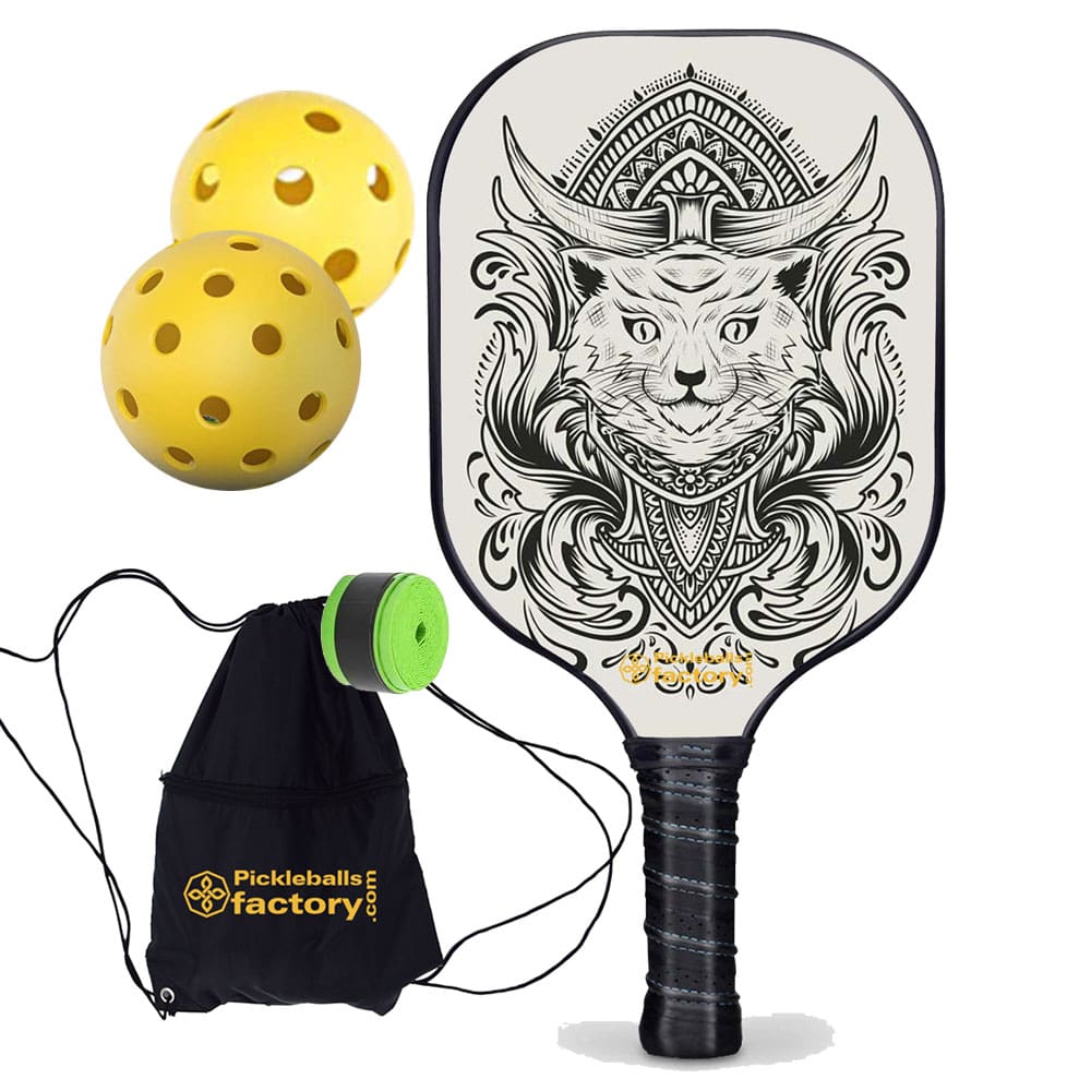Pickleball Rackets - Egyptian Cat Level Up Pickleball, Pickleball Paddles for Intermediate Players, Glassfiber Graphite