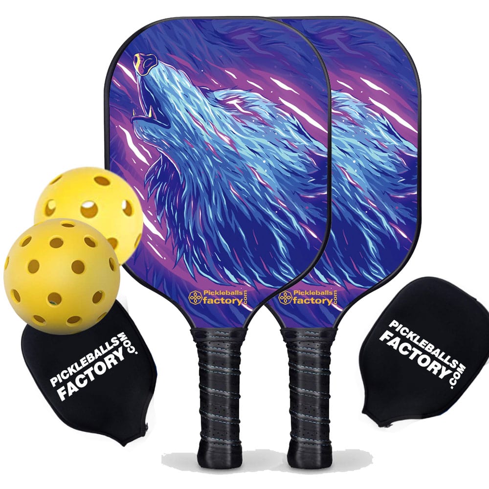PB0001-3-C Pickleball Paddle Set, Carbonfiber Graphite